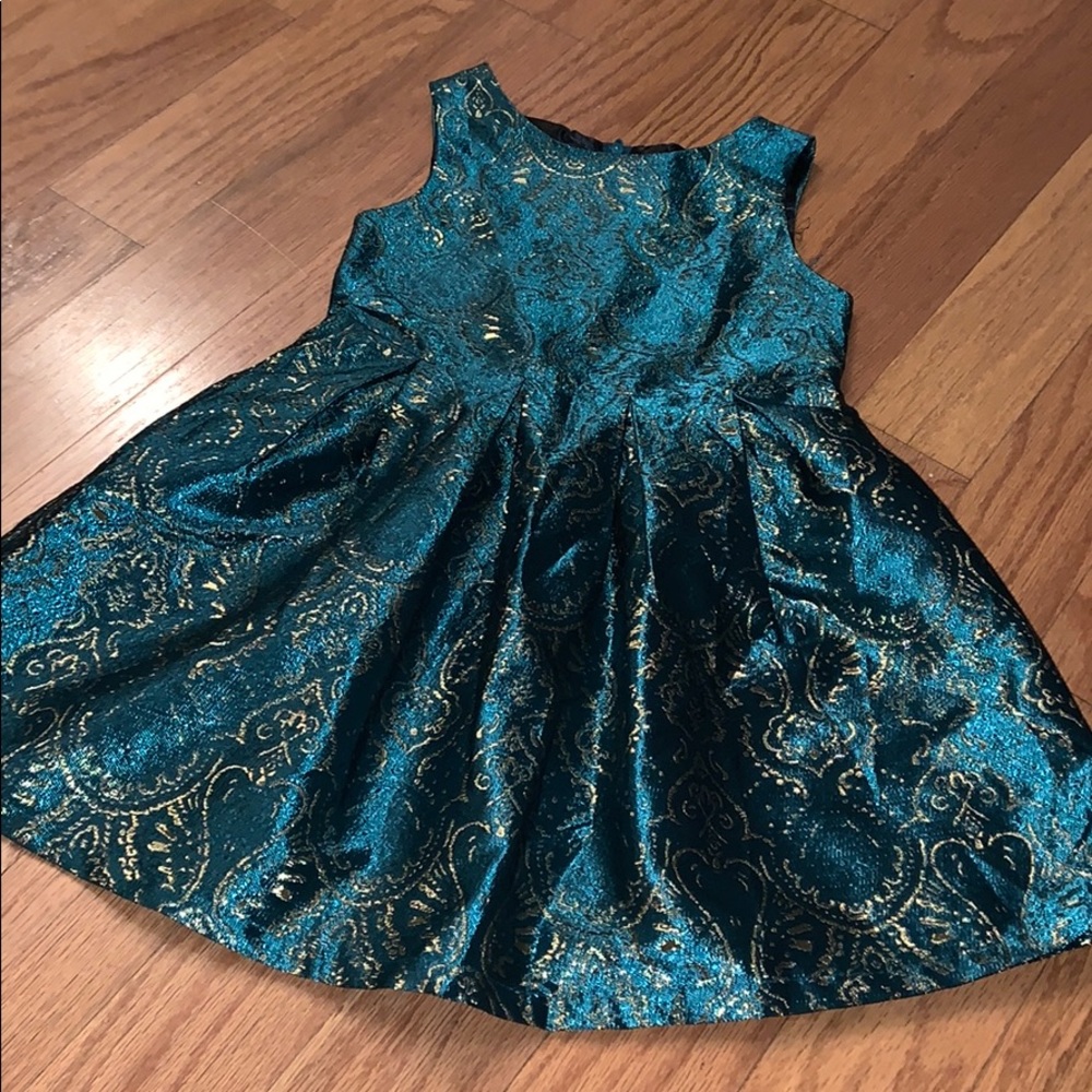 Girls Baroque Print Dress w/matching headband